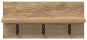vidaXL Τοίχου Κρεμάστρα με ράφι artisan δρυς 40 x 10.5 x 18 εκ