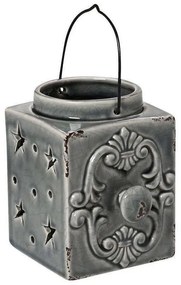 Φανάρι Με Σκάλισμα HEG112K2 Γκρι 10,5x11x9,5cm Espiel Ceramic