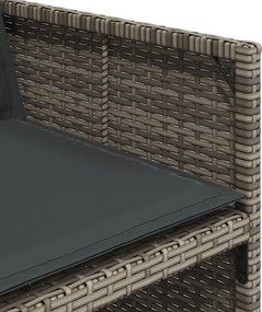 vidaXL Σετ Τραπεζαρίας Κήπου 9 τεμ. Γκρι Συνθ. Ρατάν με Μαξιλάρια