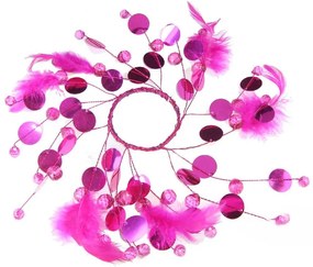 Χριστουγεννιάτικο Στεφάνι Κηροπηγίου 23cm 32108 Φούξια