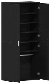 vidaXL Ντουλάπα Παπουτσιών Μαύρο 80 x 39 x 180 εκ Επεξεργασμένο ξύλο