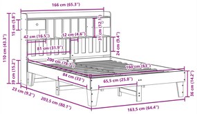 ΣΚΕΛΕΤΟΣ ΚΡΕΒΑΤΙΟΥ ΧΩΡΙΣ ΣΤΡΩΜΑ 160X200 ΕΚ ΜΑΣΙΦ ΞΥΛΟ ΠΕΥΚΟΥ 3308837