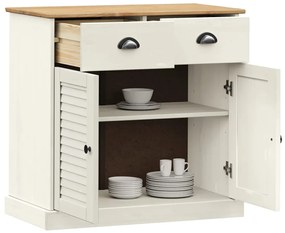 vidaXL Ντουλάπι με Συρτάρια VIGO Λευκό 78x40x75 εκ. Μασίφ Ξύλο Πεύκου