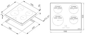 Εστία επαγωγική Pyramis Αφής χωρίς Πλαίσιο PHI62430FMB 59x52x6 εκ.