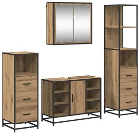 vidaXL Σετ Επίπλων Μπάνιου 4 pcs Artisan Oak Επεξεργασμένο ξύλο