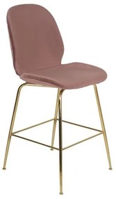 Σκαμπό Nora Μεσαίου Ύψους HM8524.02 Apple & Gold Σετ 2τμχ Velvet, Metal
