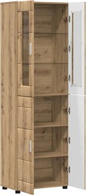 vidaXL Highboard με ράφι με πόρτα FLORIN Artisan Oak 60 x 35 x 182 εκ.