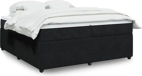 vidaXL Κρεβάτι Boxspring με Στρώμα Μαύρο 200x200 εκ. Βελούδινο