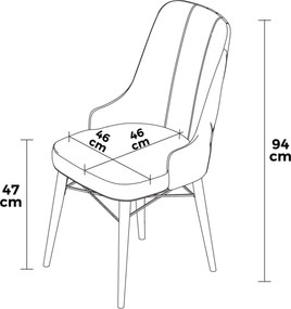 Καρέκλα 6τμχ Μαύρο PARE 46x46x94