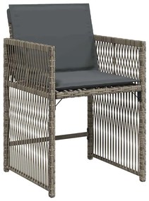 vidaXL Σέτ φαγητού για κήπο 5 pcs Γκρι συνθετικό ρατάν