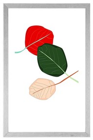 Αφίσα με πασπαρτού Φύλλα γεμάτα χρώματα - 40x60 white