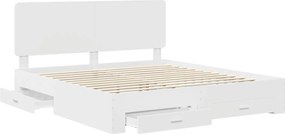 vidaXL Σκελετός Κρεβατιού Λευκό 200 x 200 cm Επεξεργασμένο ξύλο