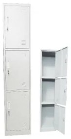 LOCKER 3 θέσεων Μεταλλικό Άσπρο 38x45x185cm Ε6006