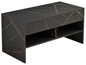 Τραπέζι σαλονιού Law πολυμορφικό μαύρο μαρμάρου 100x48x50εκ Υλικό: CLIPBOARD WITH MELAMINE 15mm. 230-000001