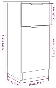 ΝΤΟΥΛΑΠΙΑ 2 ΤΕΜ. ΓΚΡΙ ΣΚΥΡΟΔΕΜΑΤΟΣ 30X30X70 ΕΚ. ΕΠΕΞΕΡΓ. ΞΥΛΟ 811124