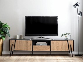 Τραπέζι Tv Berwyn 544, Μαύρο, Σκούρο ξύλο, 177x46x40cm, 36 kg | Epipla1.gr