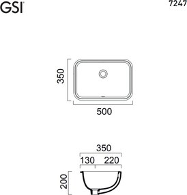 GSI Pura 7247 50x35 - Υποκαθημενος Νιπτήρας Μπανιου
