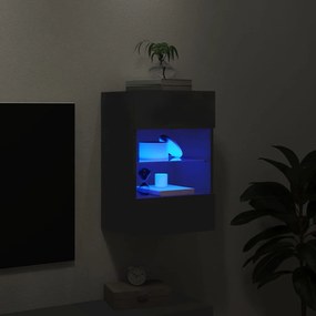 vidaXL Έπιπλο Τοίχου Τηλεόρασης με LED Μαύρο 40x30x60,5 εκ.