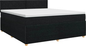 vidaXL Κρεβάτι box spring με στρώμα Μαύρο 180 x 200 cm Ύφασμα