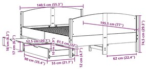 ΣΚΕΛΕΤΟΣ ΚΡΕΒ. ΧΩΡΙΣ ΣΤΡΩΜΑ ΚΑΦΕ ΚΕΡΙΟΥ 135X190 ΕΚ ΜΑΣΙΦ ΠΕΥΚΟ 3301799