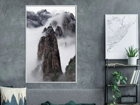 Αφίσα - Clouds Pierced by Mountain Peaks - 40x60 - Μαύρο - Με πασπαρτού