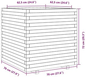 Ζαρντινιέρα Καφέ Κεριού 70x70x72 εκ. από Μασίφ Ξύλο Πεύκου - Καφέ