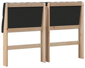 vidaXL Ταπετσαρισμένο κεφαλάρι Μαύρο 135 cm Στερεά ξυλεία πεύκου