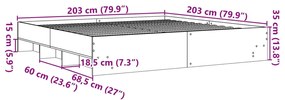 ΠΛΑΙΣΙΟ ΚΡΕΒΑΤΙΟΥ SONOMA ΔΡΥΣ 200X200 ΕΚ. ΕΠΕΞΕΡΓΑΣΜΕΝΟ ΞΥΛΟ 3295627