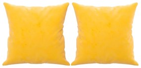 Μαξιλάρια Διακοσμητικά 2 τεμ. Κίτρινες 40x40 εκ. Βελούδινα - Κίτρινο