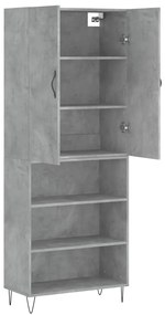 vidaXL Ντουλάπι Γκρι Σκυροδέματος 69,5x34x180 εκ. Επεξεργασμένο Ξύλο