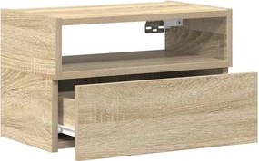 vidaXL Κομοδίνο Επιτοίχιο Sonoma Δρυς 45x26x28,5 εκ.