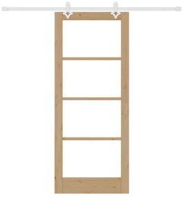 vidaXL Σετ Συρόμενης Πόρτας  με Υλικά 83x202 cm Μασίφ Ξύλο Πεύκου