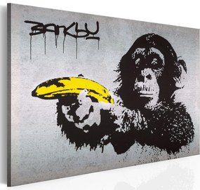 Πίνακας - Stop or the monkey will shoot! (Banksy) 90x60