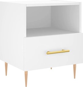 vidaXL Κομοδίνο Λευκό 40 x 35 x 47,5 εκ. από Επεξεργασμένο Ξύλο