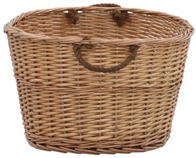 vidaXL Καλάθι Καυσόξυλων με Λαβές Μεταφοράς 88x57x34 εκ. Φυσική Ιτιά
