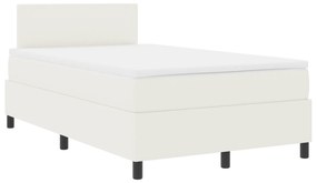 vidaXL Κρεβάτι με Σπαστή Βάση με Στρώμα & LED Λευκό 120x200 εκ Βελούδινο Ύφασμα