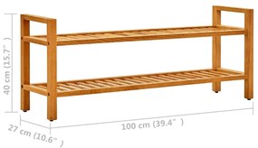 ΠΑΠΟΥΤΣΟΘΗΚΗ ΜΕ 2 ΡΑΦΙΑ 100 X 27 X 40 ΕΚ. ΑΠΟ ΜΑΣΙΦ ΞΥΛΟ ΔΡΥΟΣ 331748