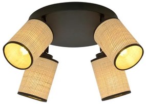 Σποτ Οροφής 4xE27 Ατσάλι-Ύφασμα YOGA Μαύρο 1151/4PREM Made in Poland Emibig-1151/4PREM-Καφέ 1151/4PREM