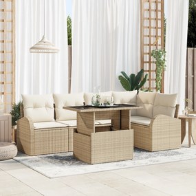 vidaXL Σετ Καναπέ Κήπου 6 pcs μπεζ και κρεμ 100 x 55 x 73 εκ