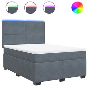 ΚΡΕΒΑΤΙ BOXSPRING ΜΕ ΣΤΡΩΜΑ ΣΚΟΥΡΟ ΓΚΡΙ 140X190 ΕΚ. ΒΕΛΟΥΔΙΝΟ 3293201