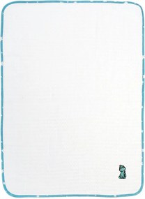Κουβέρτα Πικέ Αγκαλιάς (80x110) Dimcol Dinosaur 180 White-Sky Blue