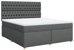 ΚΡΕΒΑΤΙ BOXSPRING ΜΕ ΣΤΡΩΜΑ ΣΚΟΥΡΟ ΓΚΡΙ 180X200 ΕΚ ΥΦΑΣΜΑΤΙΝ 3291367