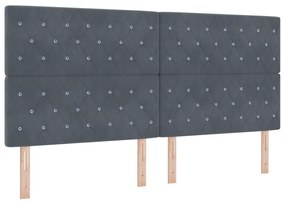 vidaXL κρεβάτι με στρώμα  σε σκούρο γκρι 200x200 εκ. από βελούδο