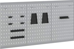 vidaXL Πάνελ Τοίχου Εργαλείων 3 τμχ. Γκρι 150 x 1 x 80 εκ