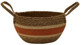 Καλάθι Ψάθινο 00.06.61097 Φ32x21cm Natural-Red Mat