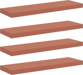 vidaXL Ράφι Τοίχου 4 τμχ. Κόκκινο 80 x 23,5 x 3,8 cm