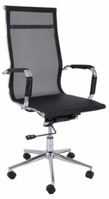 Καρέκλα γραφείου Mesa 403, Μαύρο, 108x55x64cm, 14 kg, Με μπράτσα, Με ρόδες, Μηχανισμός καρέκλας: Κλίση | Epipla1.gr