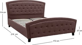 Κρεβάτι Alexia Megapap υφασμάτινο χρώμα καφέ 160x200εκ.