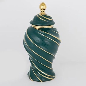 ΒΑΖΟ ΚΕΡΑΜΙΚΟ ΠΡΑΣΙΝΟ - ΧΡΥΣΟ 20x41cm|752-20110