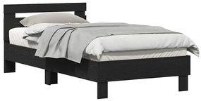 vidaXL Πλαίσιο Κρεβατιού Μαύρη δρυς 90 x 190 cm Επεξεργασμένο ξύλο